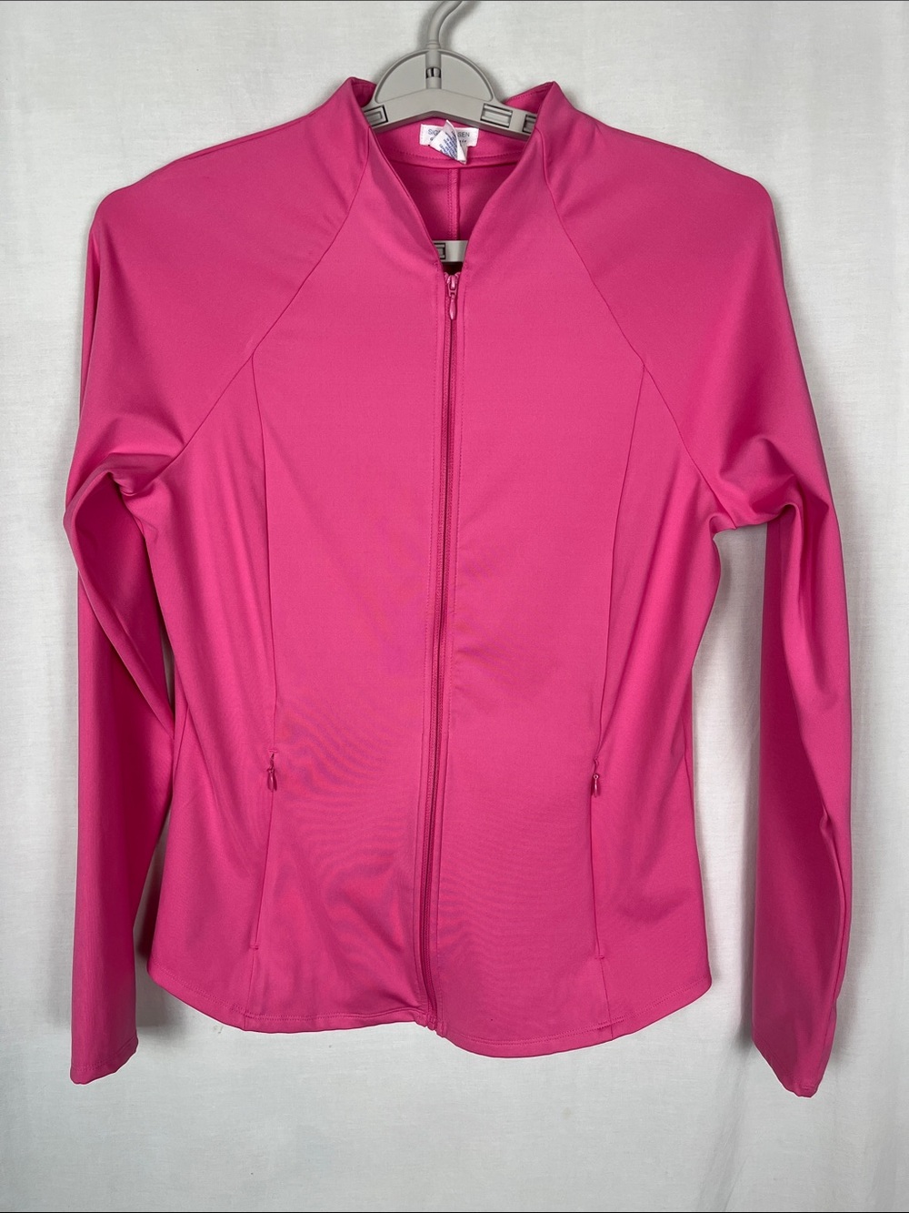 Sigrid Olsen Golf & Tennis Hot Pink Long Sleeve Full Zip Lightweight Jacket